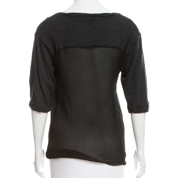 UNCONDITIONAL SHEER-PANELED WOOL TOP - Picture 3 of 3